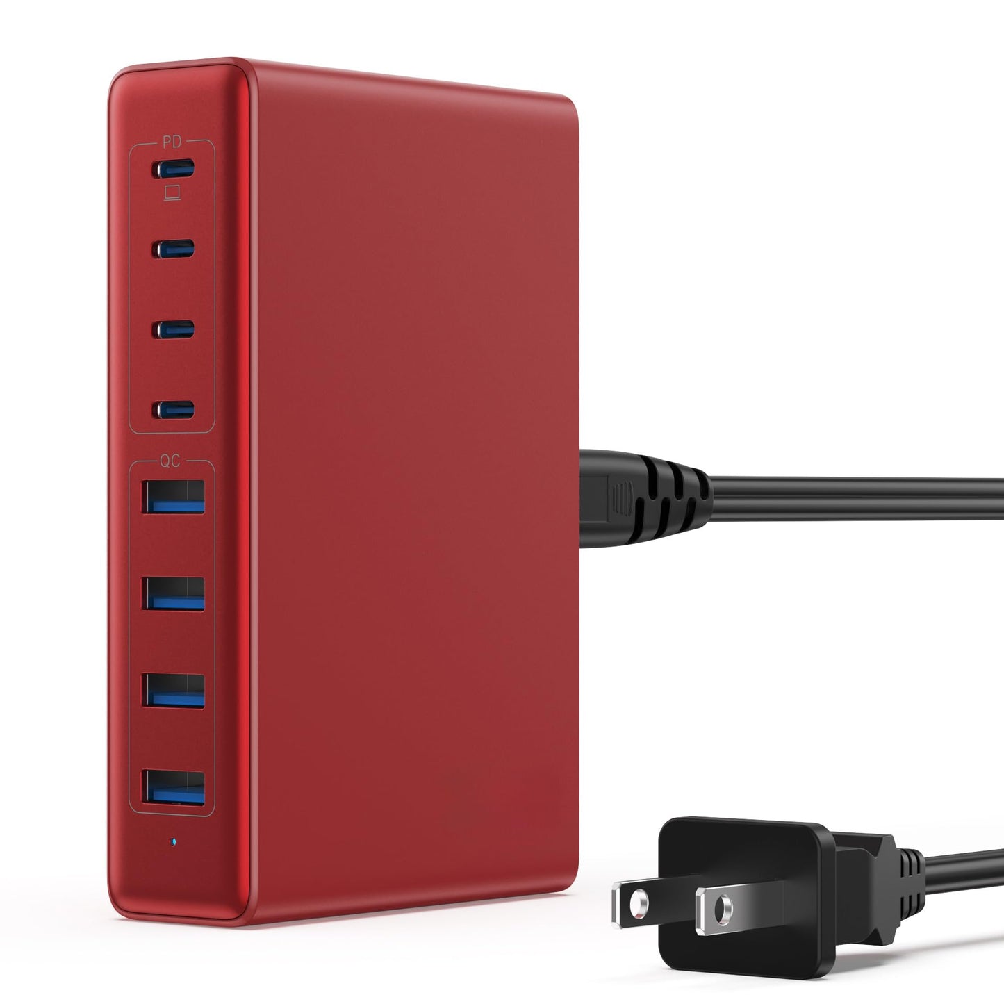200W USB C Charger Block,GaN IV Charging Station 8 Ports,QC4.0 Fast Charging Station Hub+PD 65W USB C Laptop Charger Adapter Compatible with MacBook Air/Pro,DELL,iPhone 16/15,iPad,Steam Deck-Black
