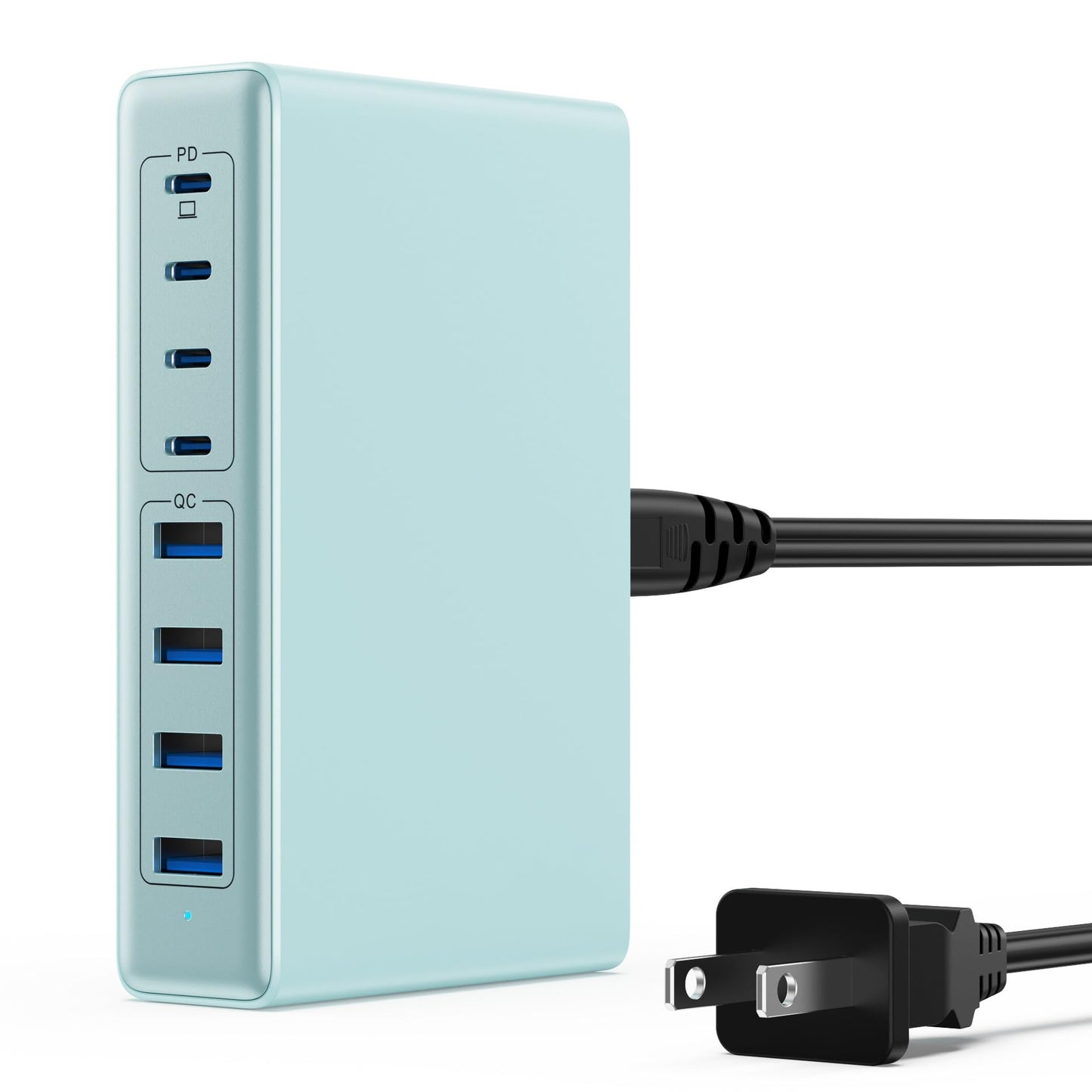200W USB C Charger Block,GaN IV Charging Station 8 Ports,QC4.0 Fast Charging Station Hub+PD 65W USB C Laptop Charger Adapter Compatible with MacBook Air/Pro,DELL,iPhone 16/15,iPad,Steam Deck-Black