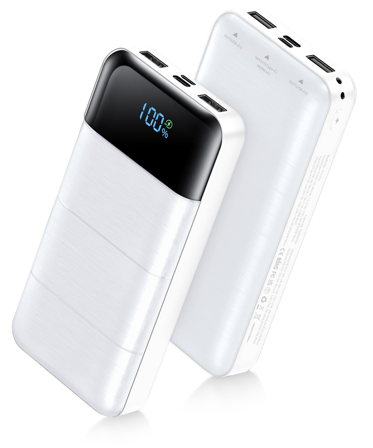 Power-Bank-Portable-Charger - 32000mAh Power Bank Output 5V3A Fast Charger Portable Charger with Built-in LED Display Compatible with Smartphones and All USB Devices (Black)