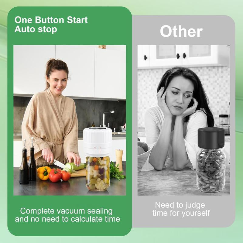 Revolutionize Your Kitchen with the VP06+ Electric Mason Jar Vacuum Sealer – Cordless, Efficient, and Perfect for Preserving Freshness!