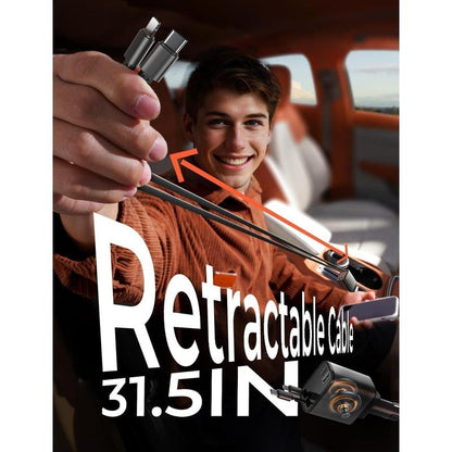 Retractable Car Charger [69W USB C Car Accessories Adapter ] for Iphone 16 USB C Charger Fast Charging, Travel Essentials Gifts for Women Men, Road Trip Essentials for Iphone 16E 16 15 14 13 12
