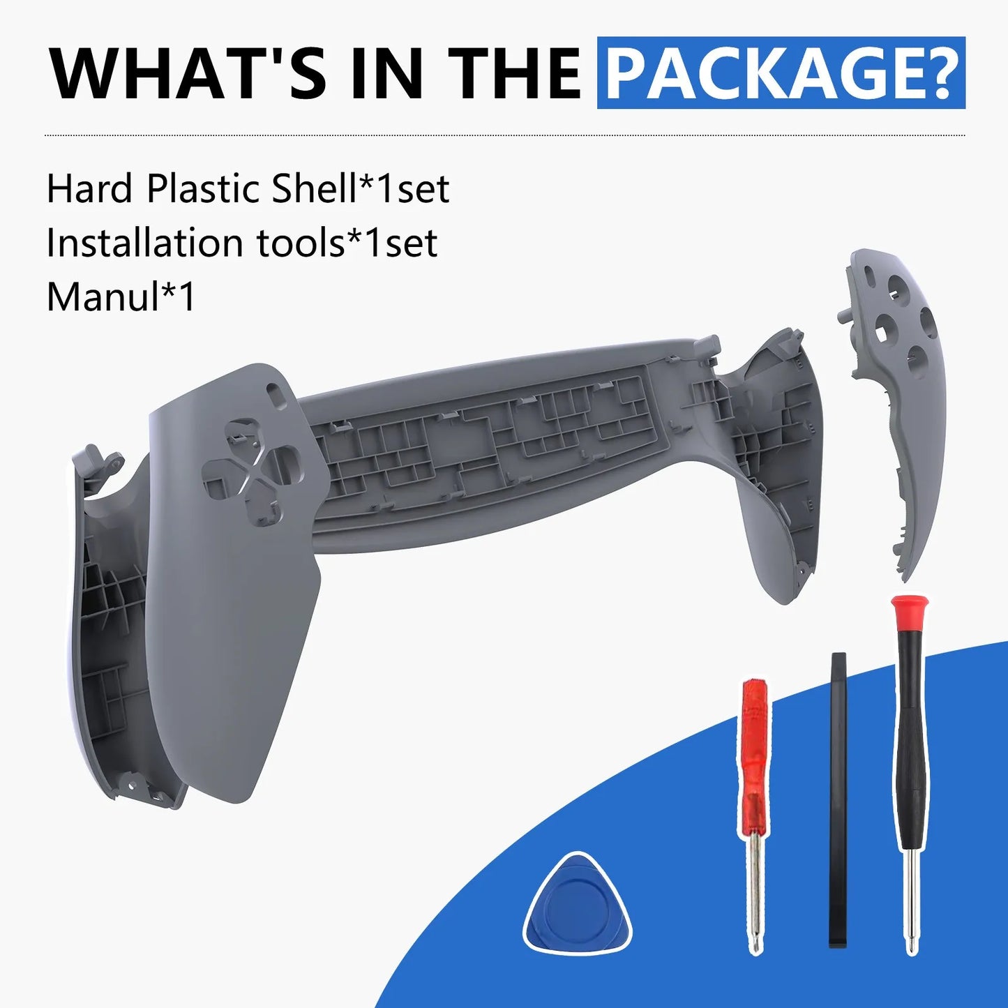Full Set DIY Housing Case Cover Compatible with PS5 Portal Handheld Replacement Detachable Front Back Plate for Portal