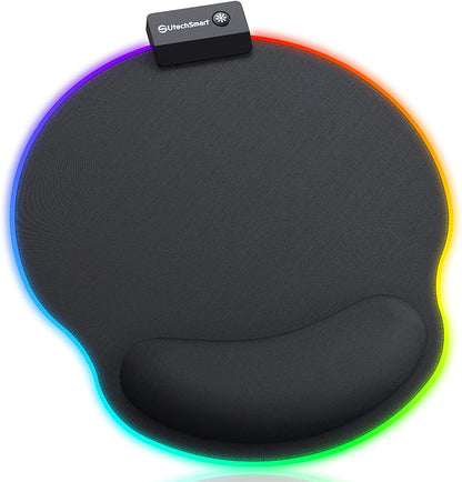 RGB Gaming Mouse Pad, Utechsmart Large Extended Soft Led Mouse Pad with 14 Lighting Modes 2 Brightness Levels, Computer Keyboard Mousepads Mat 800 X 300Mm / 31.5×11.8 Inches