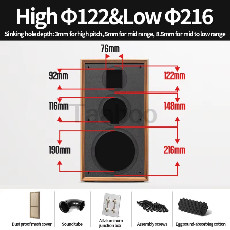 Experience Premium Sound with Our 8 Inch Three-Way Labyrinth Speaker Empty Box - Perfect for DIY Home Audio Projects!