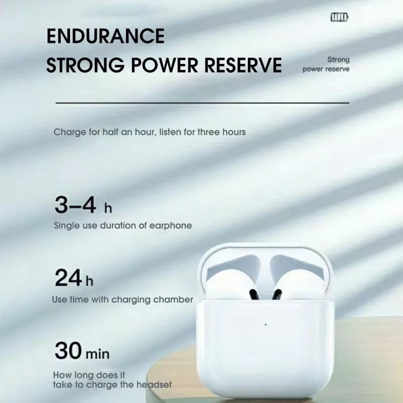 TWS Semi-In-Ear Wireless Headphones, Noise-Cancelling Bluetooth Headphones, Long Battery Life and Large Battery Capacity