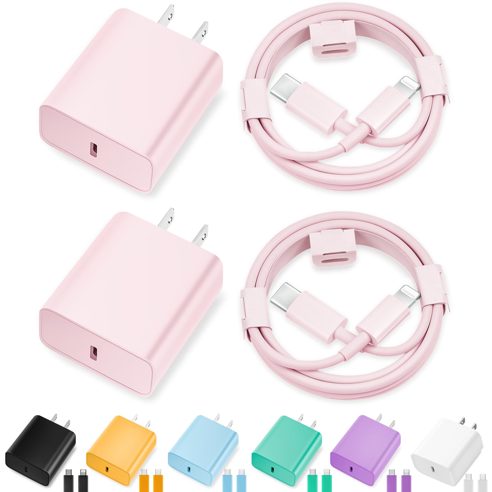 iPhone Charger Fast Charging,[Apple MFi Certified] 2Pack 20W Type C Fast Charger Block with 6FT USB C to Lightning Cable Compatible for iPhone 14/13/12/11 Pro Max/Xs Max/XR/X,iPad（White）