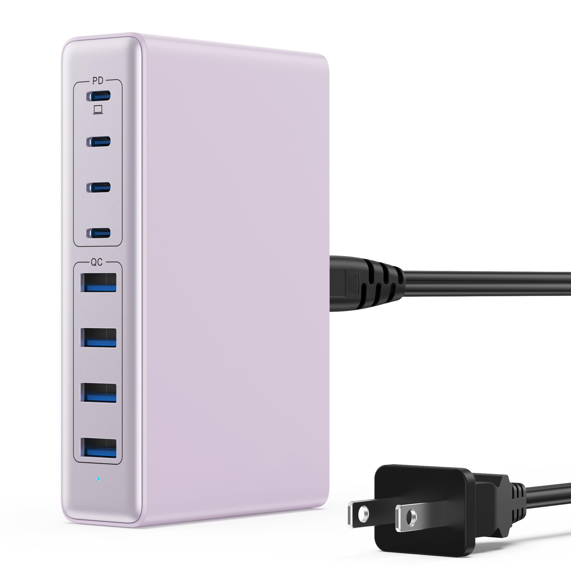 200W USB C Charger Block,GaN IV Charging Station 8 Ports,QC4.0 Fast Charging Station Hub+PD 65W USB C Laptop Charger Adapter Compatible with MacBook Air/Pro,DELL,iPhone 16/15,iPad,Steam Deck-Black