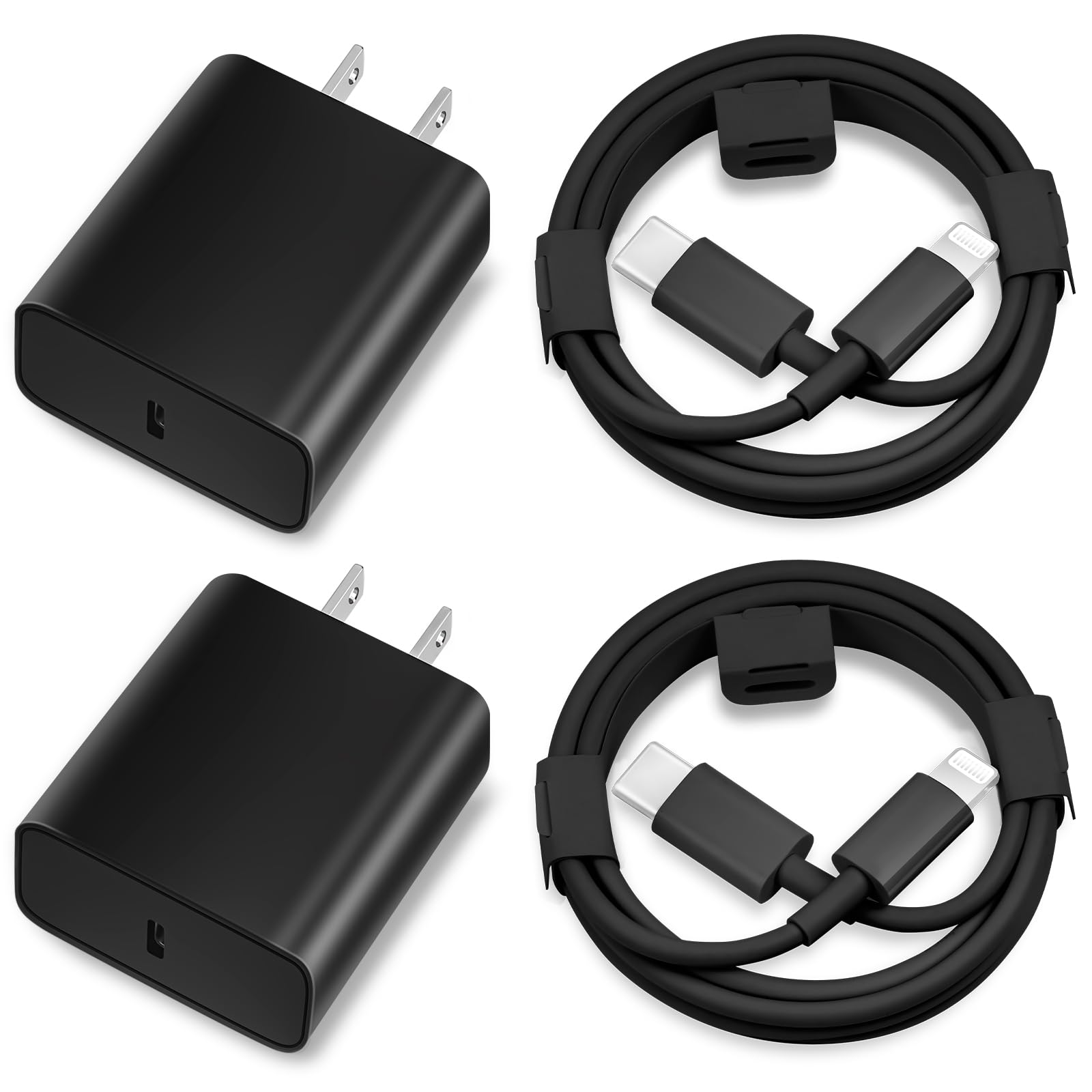 iPhone Charger Fast Charging,[Apple MFi Certified] 2Pack 20W Type C Fast Charger Block with 6FT USB C to Lightning Cable Compatible for iPhone 14/13/12/11 Pro Max/Xs Max/XR/X,iPad（White）