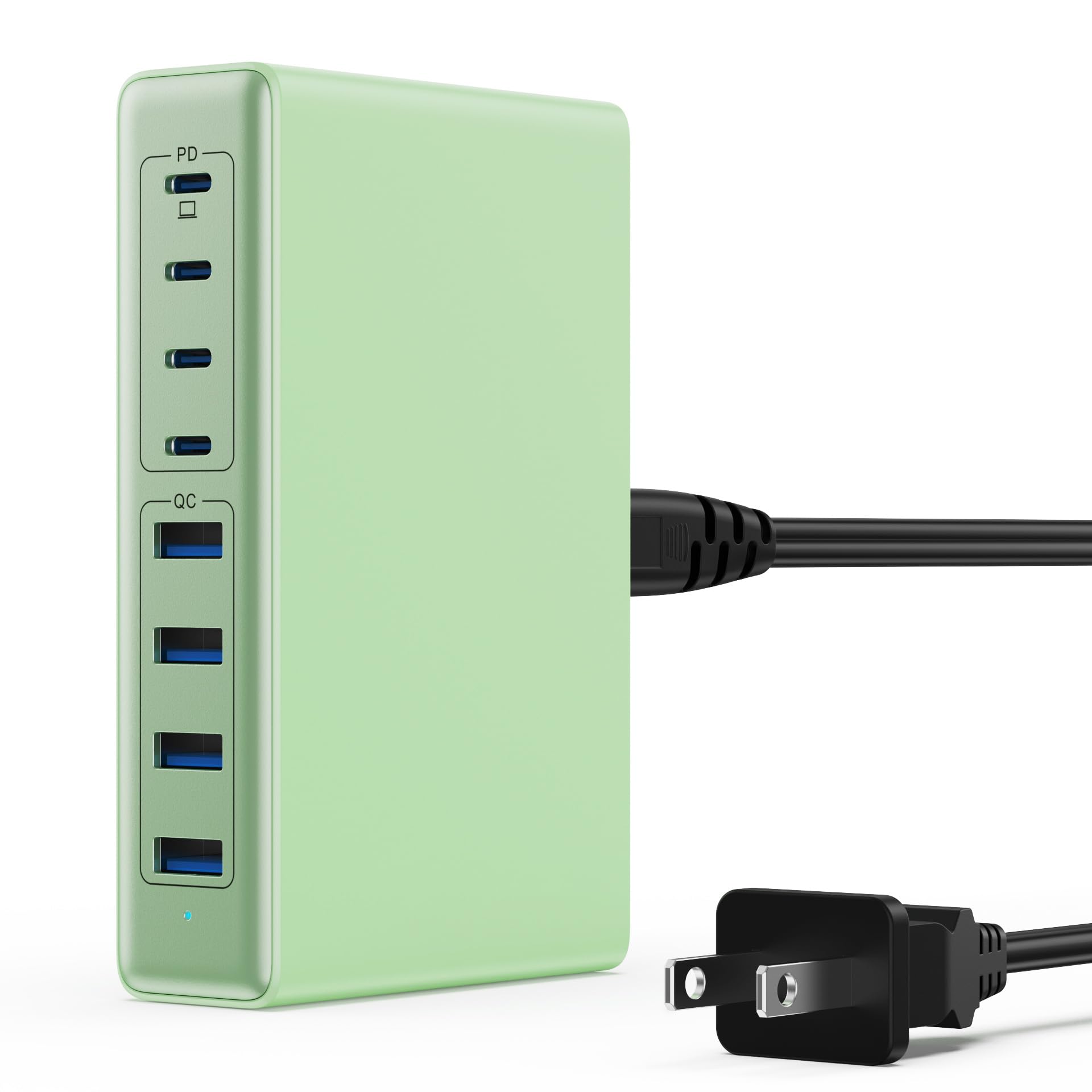 200W USB C Charger Block,GaN IV Charging Station 8 Ports,QC4.0 Fast Charging Station Hub+PD 65W USB C Laptop Charger Adapter Compatible with MacBook Air/Pro,DELL,iPhone 16/15,iPad,Steam Deck-Black