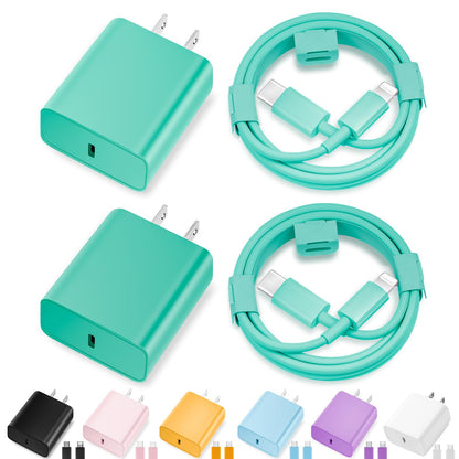 iPhone Charger Fast Charging,[Apple MFi Certified] 2Pack 20W Type C Fast Charger Block with 6FT USB C to Lightning Cable Compatible for iPhone 14/13/12/11 Pro Max/Xs Max/XR/X,iPad（White）