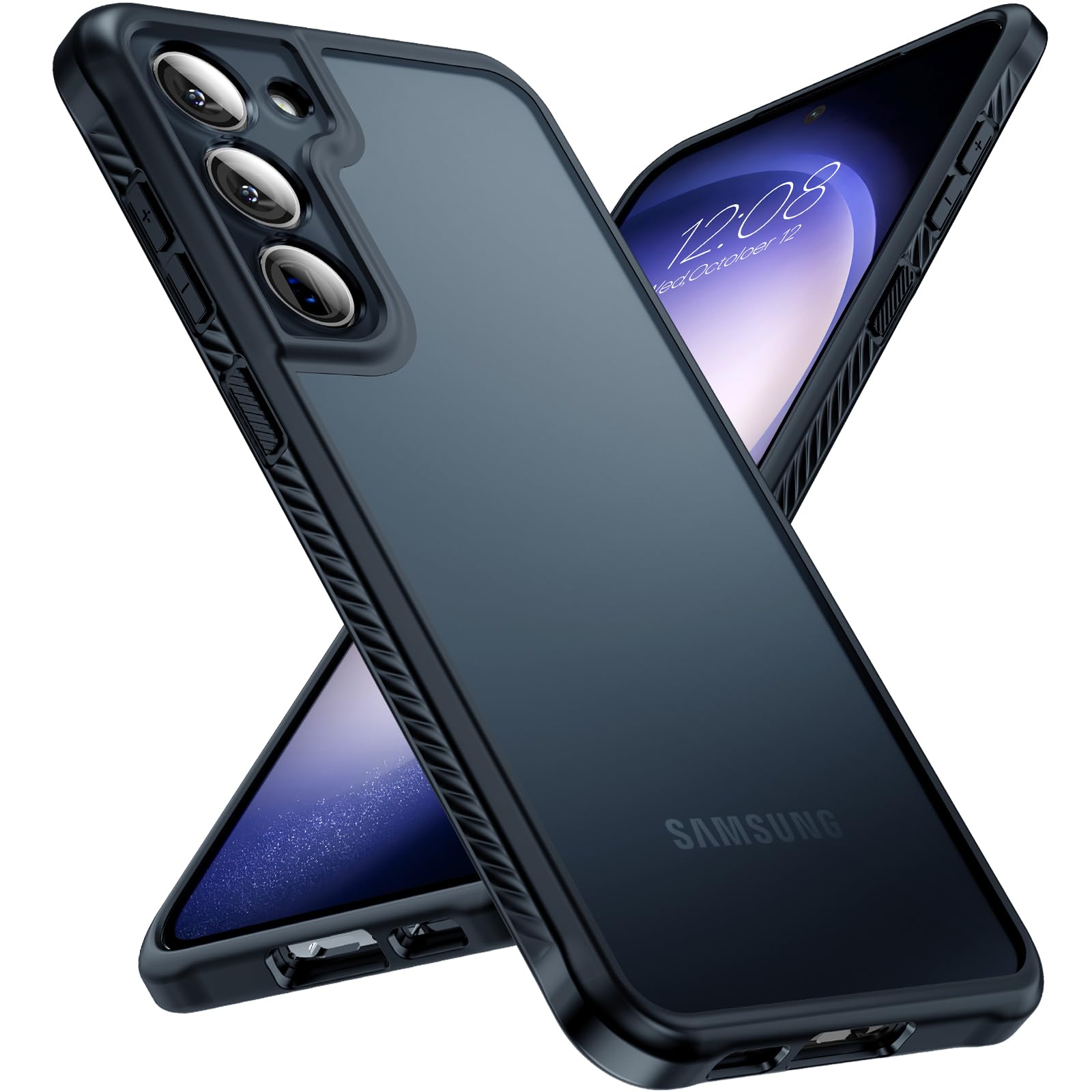 TOCOL for Samsung Galaxy S22 Ultra Case Magnetic, [Wireless Charging Compatible ][Military Drop Protection] Translucent Matte Back Cover for S22 Ultra, Black