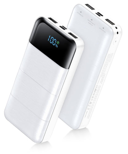 Power-Bank-Portable-Charger - 32000mAh Power Bank Output 5V3A Fast Charger Portable Charger with Built-in LED Display Compatible with Smartphones and All USB Devices (Black)
