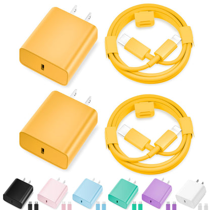 iPhone Charger Fast Charging,[Apple MFi Certified] 2Pack 20W Type C Fast Charger Block with 6FT USB C to Lightning Cable Compatible for iPhone 14/13/12/11 Pro Max/Xs Max/XR/X,iPad（White）