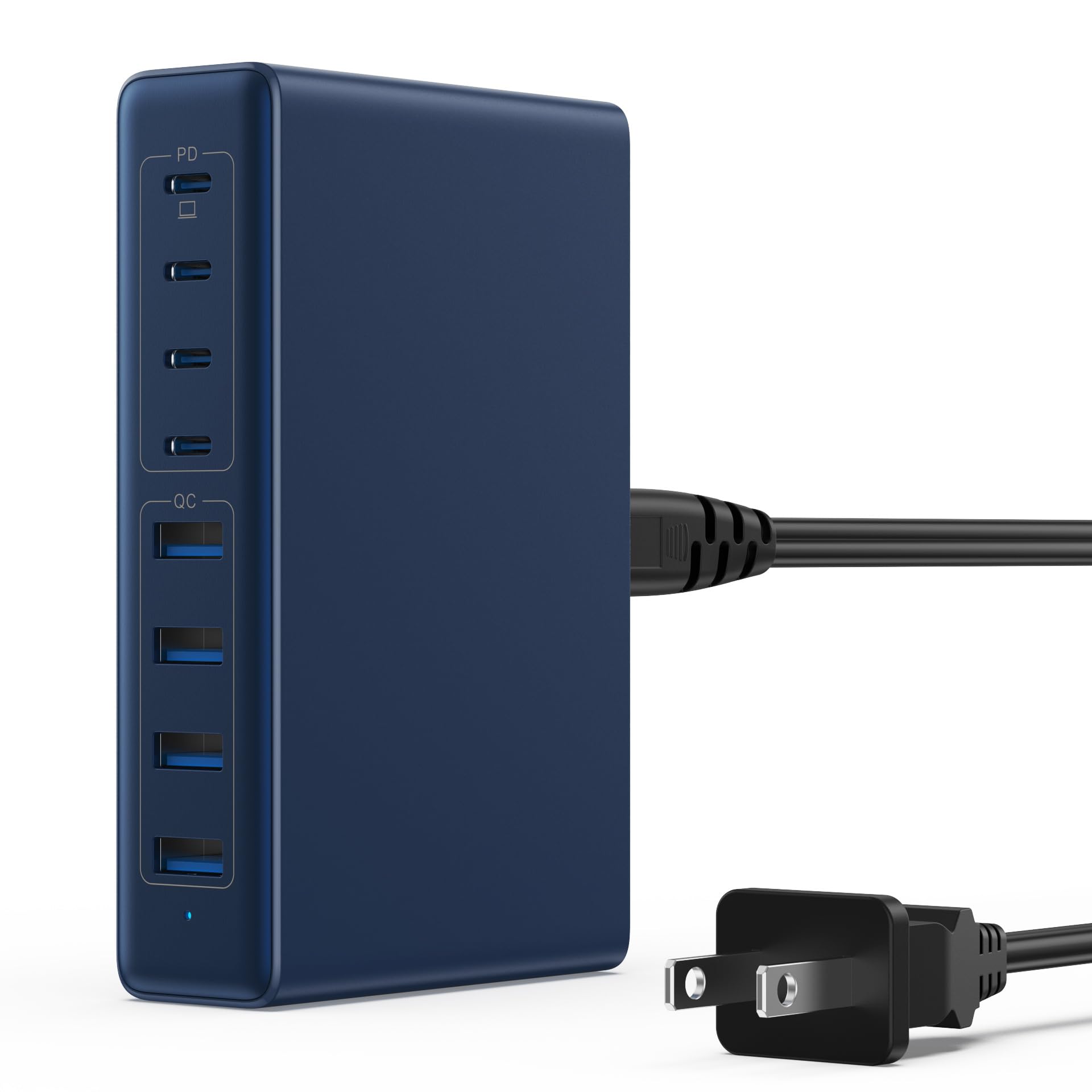 200W USB C Charger Block,GaN IV Charging Station 8 Ports,QC4.0 Fast Charging Station Hub+PD 65W USB C Laptop Charger Adapter Compatible with MacBook Air/Pro,DELL,iPhone 16/15,iPad,Steam Deck-Black