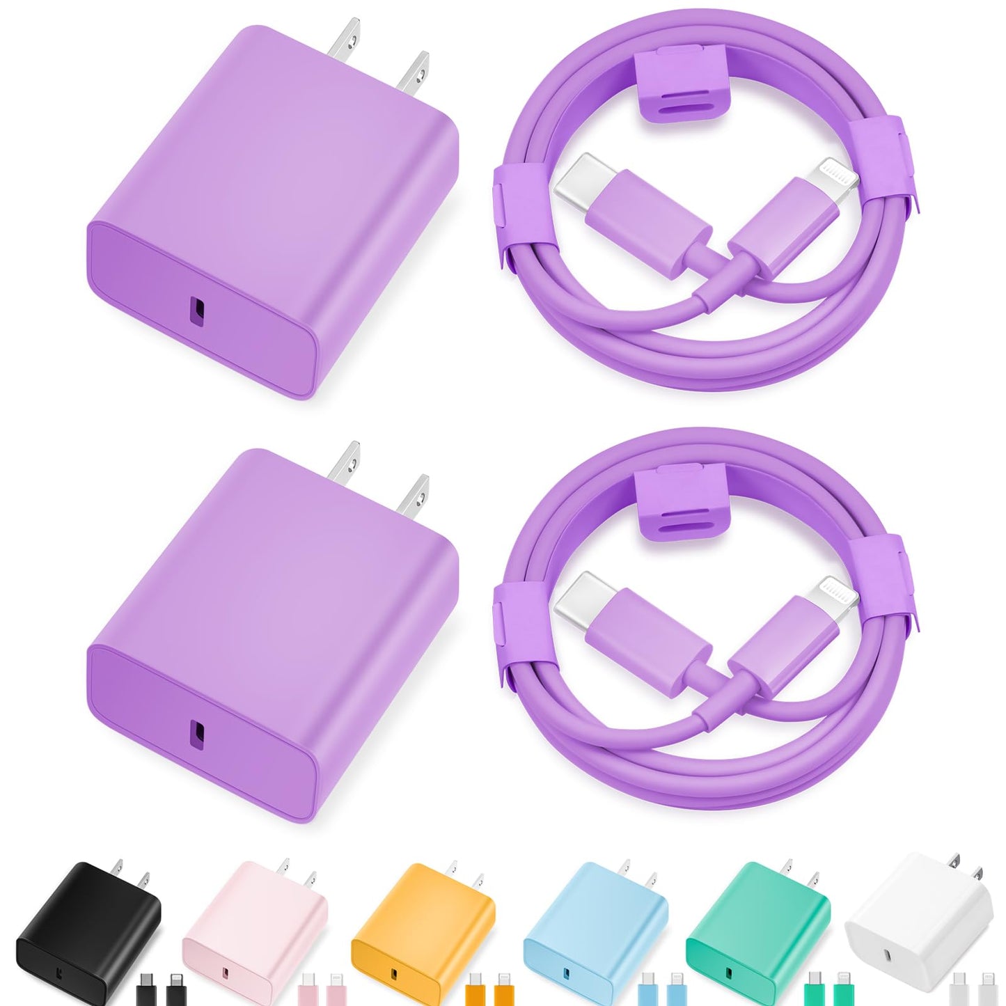iPhone Charger Fast Charging,[Apple MFi Certified] 2Pack 20W Type C Fast Charger Block with 6FT USB C to Lightning Cable Compatible for iPhone 14/13/12/11 Pro Max/Xs Max/XR/X,iPad（White）