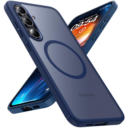 TOCOL for Samsung Galaxy S22 Ultra Case Magnetic, [Wireless Charging Compatible ][Military Drop Protection] Translucent Matte Back Cover for S22 Ultra, Black
