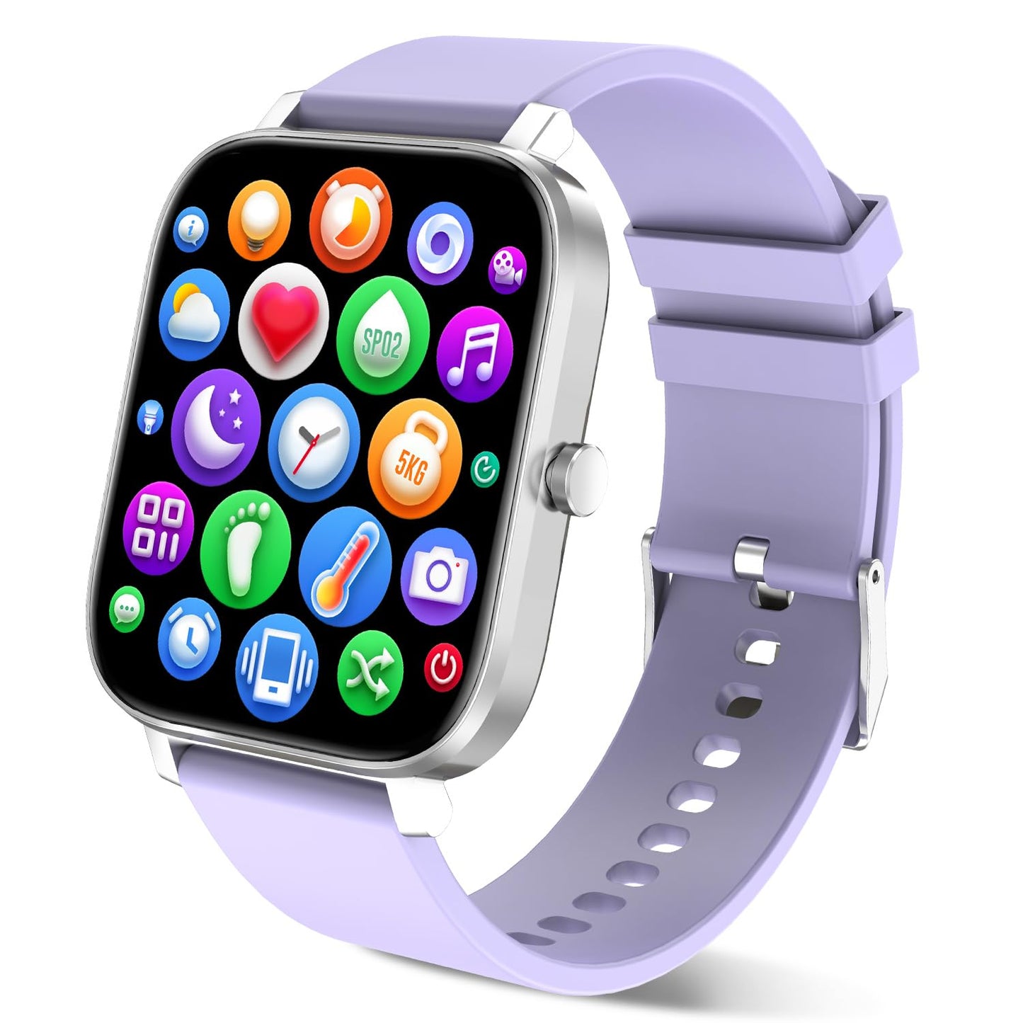 Smart Watch for Men Women Compatible with iPhone Samsung Android Phone 1.83 inch Full Touch Screen IP68 Waterproof Bluetooh Fitness Tracker Heart Rate/Sleep Monitor, Black