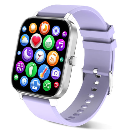 Smart Watch for Men Women Compatible with iPhone Samsung Android Phone 1.83 inch Full Touch Screen IP68 Waterproof Bluetooh Fitness Tracker Heart Rate/Sleep Monitor, Black
