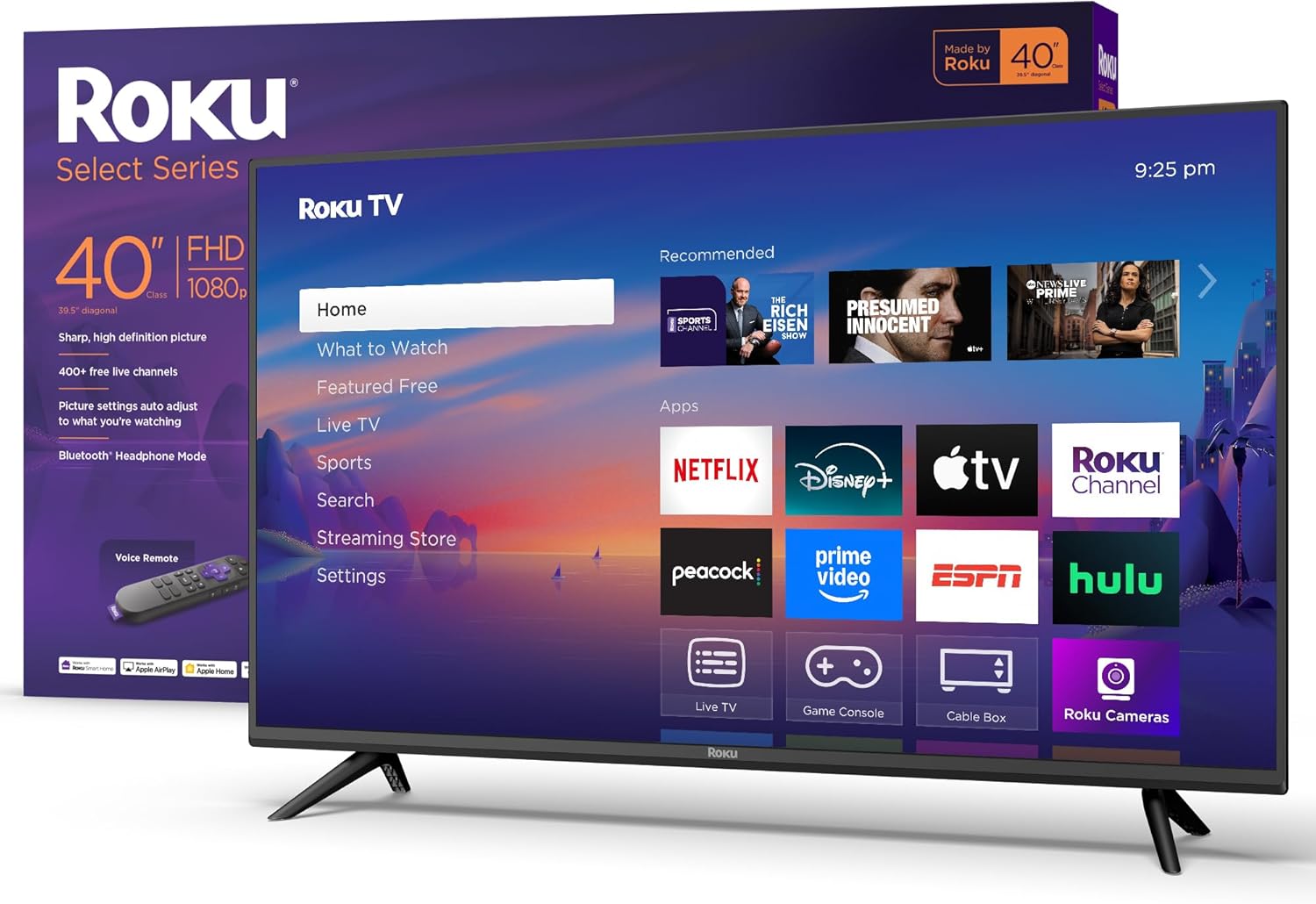 Smart TV 2025 – 40-Inch Select Series, 1080P Full HD TV – tv with Voice Remote – Flat Screen LED Television with Wi-Fi for Streaming Live Local News, Sports, Family Entertainment