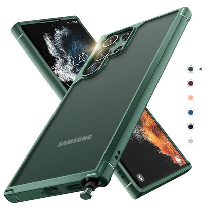 TOCOL for Samsung Galaxy S22 Ultra Case Magnetic, [Wireless Charging Compatible ][Military Drop Protection] Translucent Matte Back Cover for S22 Ultra, Black