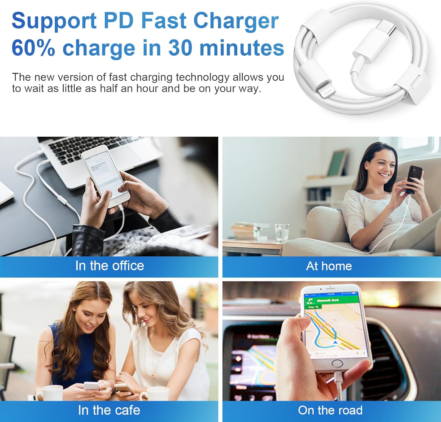 iPhone 14 13 12 Charger Fast Charging 20W PD USB C Wall Charger with 6FT Fast Charging Cable Compatible iPhone 14/13/12/11/Pro/Pro Max/Mini/Xs Max/XR/X, iPad