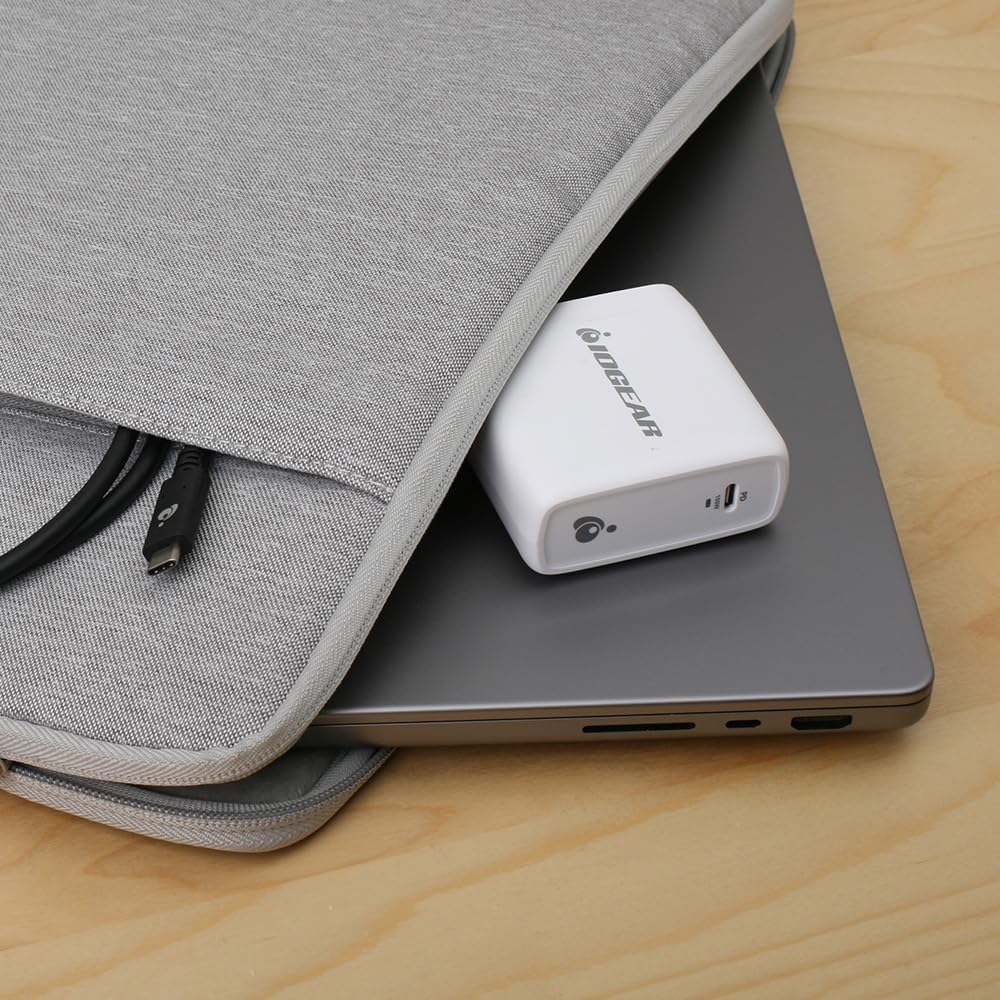 IOGEAR 100W USB-C GaN Wall Charger, Compact PD 3.0 Fast Charger with Foldable Plug, Travel-Ready Power Adapter for MacBook Pro, iPhone 15 Pro Max, Galaxy S24 Ultra, Steam Deck — GPAWC100W