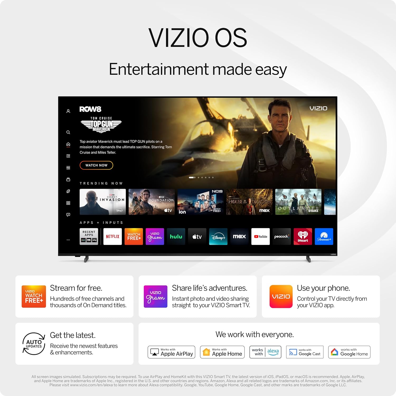 40-Inch Full HD 1080P Smart TV with DTS Virtual: X, Alexa Compatibility, Google Cast Built-In, Bluetooth Headphone Capable, (VFD40M-08 New)