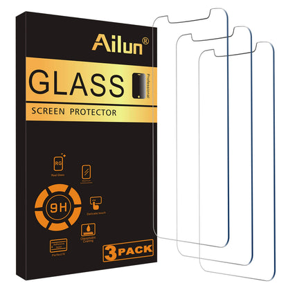 Ailun Screen Protector for iPhone 16e / iPhone 14 / iPhone 13 / iPhone 13 Pro [6.1 Inch] Display 3 Pack Tempered Glass, Case Friendly [Not for iPhone 16 6.1 Inch]