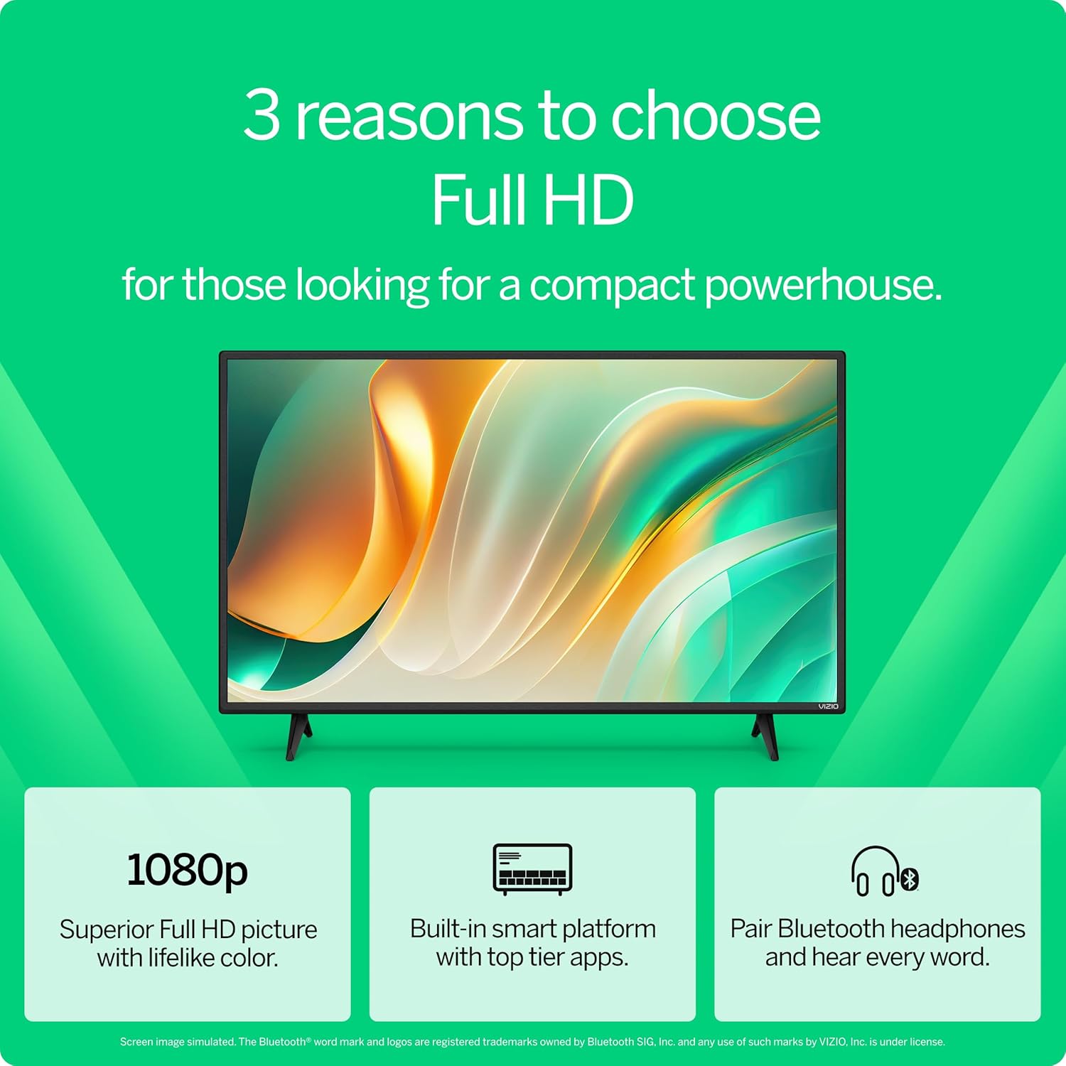 40-Inch Full HD 1080P Smart TV with DTS Virtual: X, Alexa Compatibility, Google Cast Built-In, Bluetooth Headphone Capable, (VFD40M-08 New)