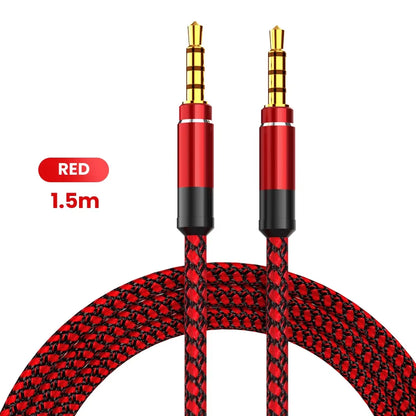 NNBILI 1.5M Jack 3.5Mm Audio Cable Nylon Braid 3.5Mm Car AUX Cable Headphone Extension Code for Phone MP3 Car Headset Speaker