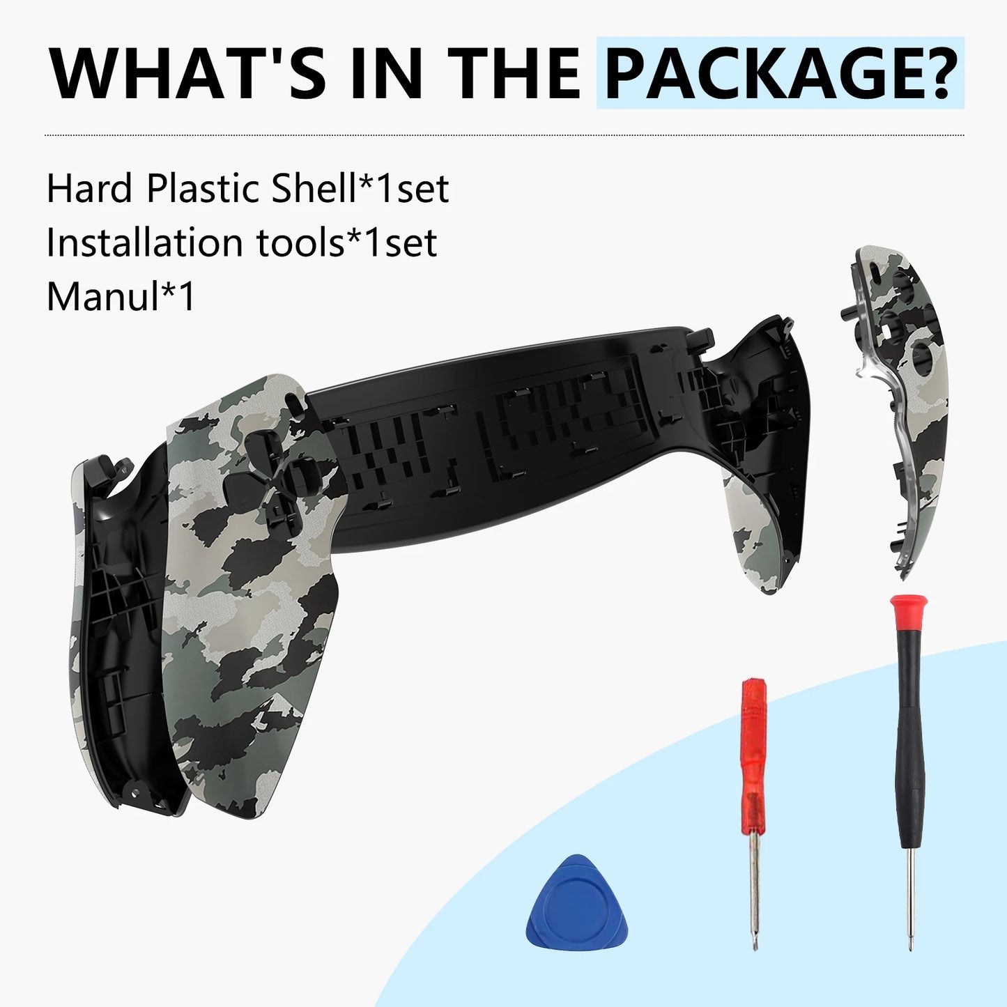 Full Set DIY Housing Case Cover Compatible with PS5 Portal Handheld Replacement Detachable Front Back Plate for Portal