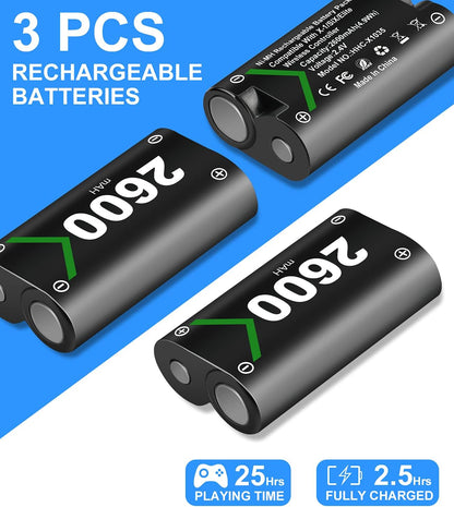 Techken Controller Charger with 22600Mah Battery Packs for Xbox，Xbox One/Xbox S/Xbox X/Xbox One Elite, Compatibility with All Xbox One Controller
