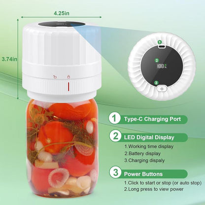 Revolutionize Your Kitchen with the VP06+ Electric Mason Jar Vacuum Sealer – Cordless, Efficient, and Perfect for Preserving Freshness!