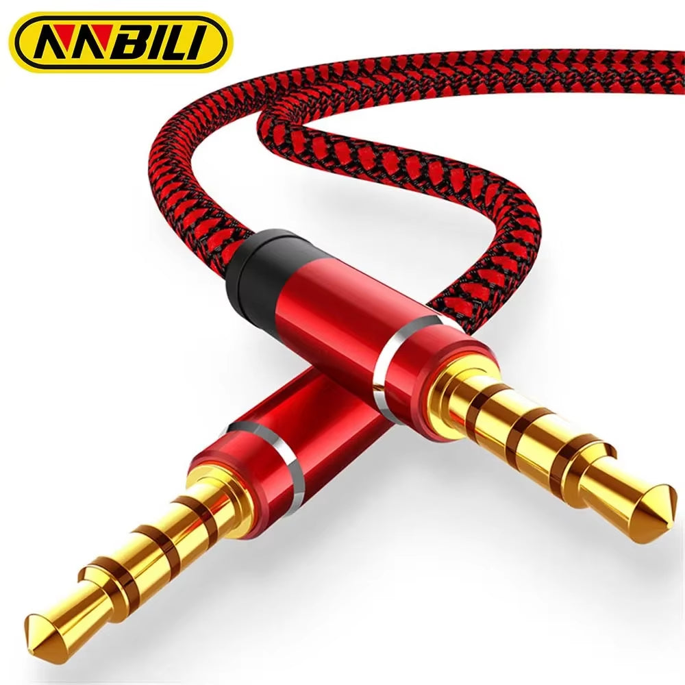 NNBILI 1.5M Jack 3.5Mm Audio Cable Nylon Braid 3.5Mm Car AUX Cable Headphone Extension Code for Phone MP3 Car Headset Speaker