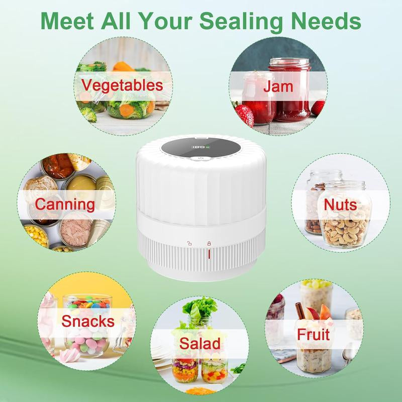 Revolutionize Your Kitchen with the VP06+ Electric Mason Jar Vacuum Sealer – Cordless, Efficient, and Perfect for Preserving Freshness!
