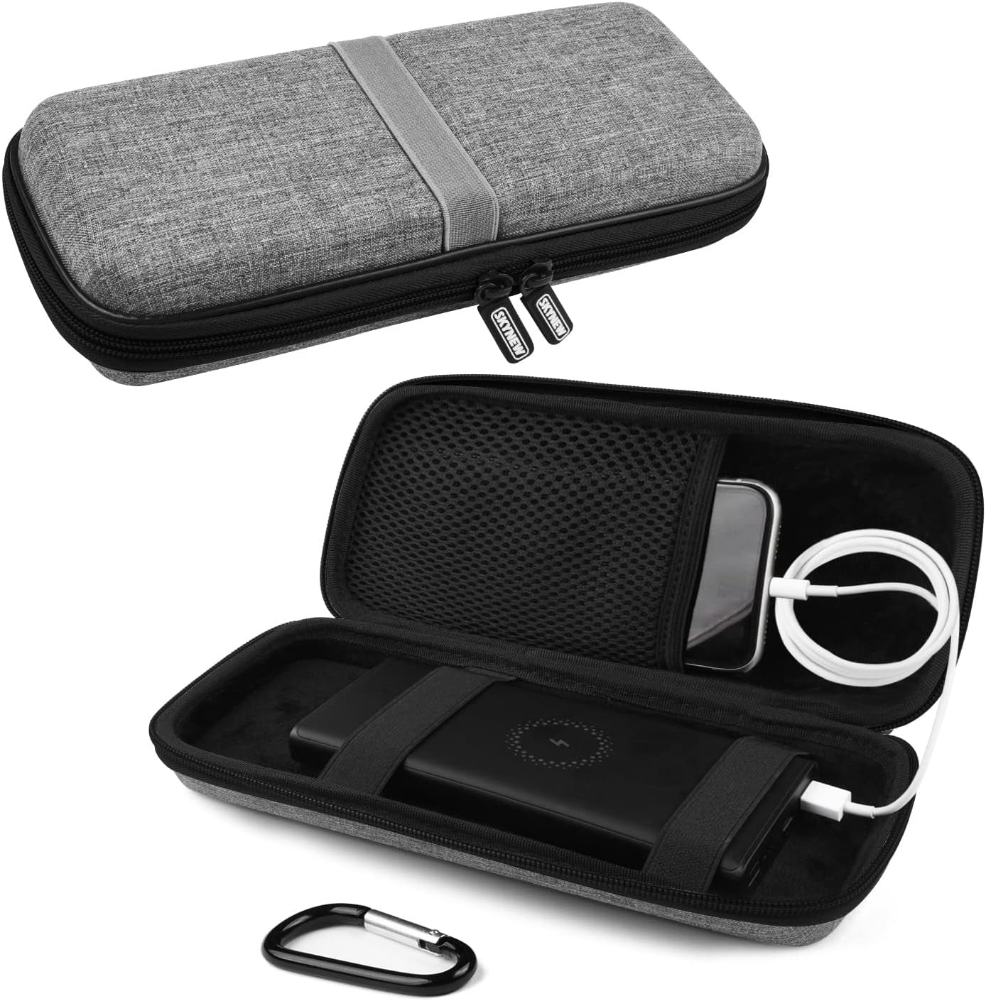 Powerbank Hard Travel Case Compatible RAV Power 26800/20100/20000Mah, Anker Power Core 26800Mah/ Powercore +26800Mah, ROMOSS 30000Mah, Miady Charger, Ekrist, Lab599 Tx500 Radio(Light Grey)