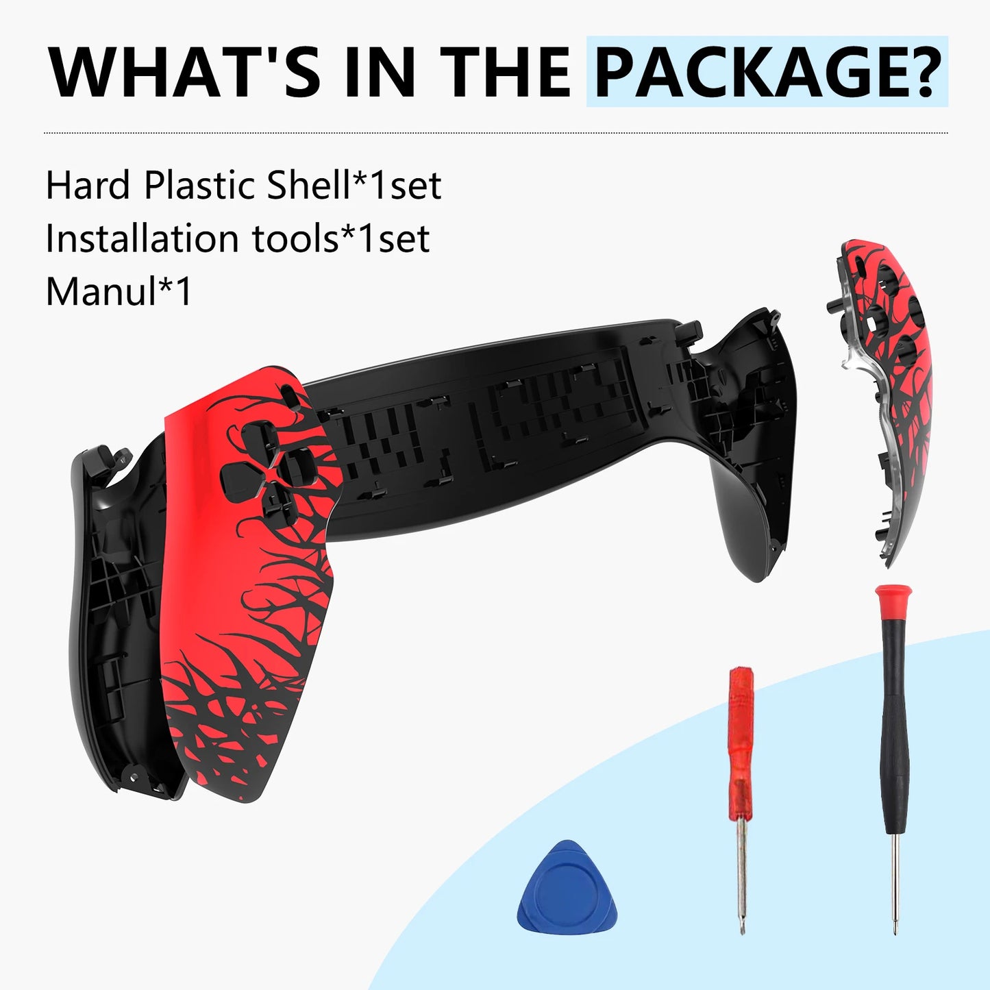 Full Set DIY Housing Case Cover Compatible with PS5 Portal Handheld Replacement Detachable Front Back Plate for Portal