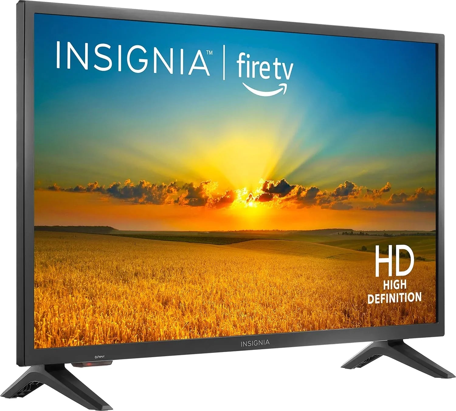 Insignia 32 inch smart TV with Alexa Fire TV featuring HD high definition display and sleek black frame