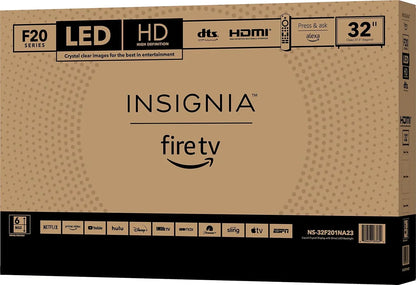 Insignia 32 inch smart TV with Alexa featuring LED HD display and Fire TV integration