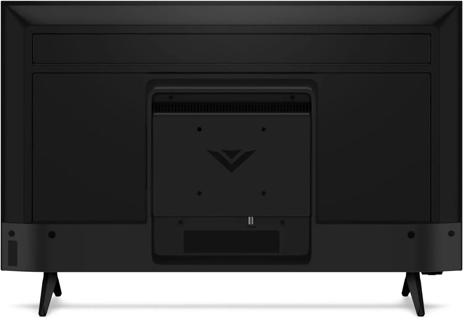 Back view of Vizio 40 inch smart TV with Alexa showing black stand and connection ports
