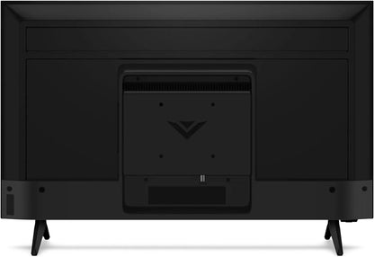 Back view of Vizio 40 inch smart TV with Alexa showing black stand and connection ports