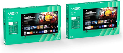 Vizio 40 inch smart TV with Alexa full HD display smart features shown in retail packaging